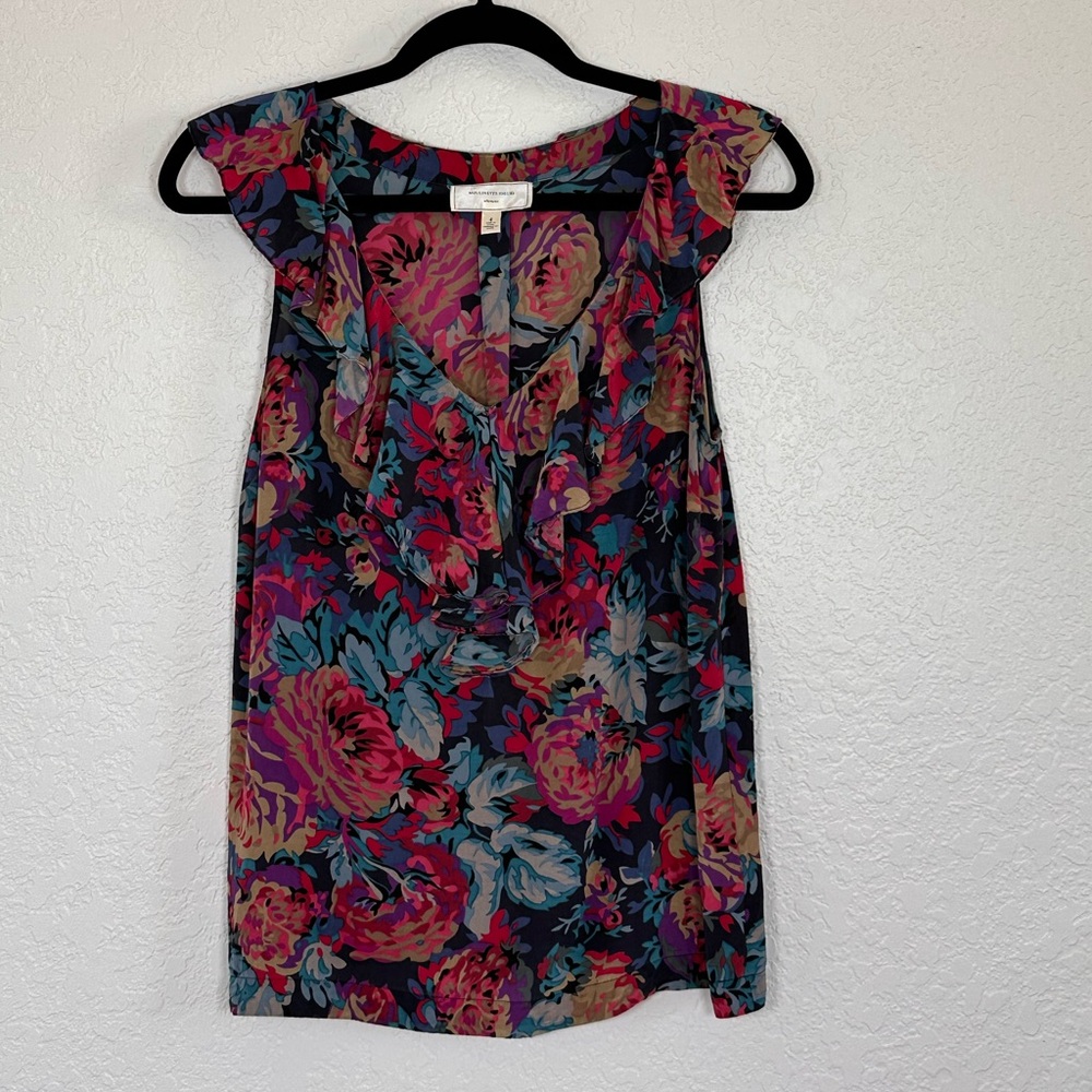 Anthropologie Moulinette Soeurs Floral Sleeveless silk Blouse